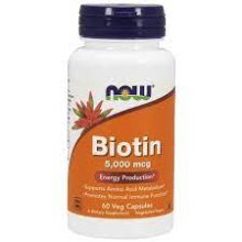 Biotin 5000 mcg 60 капс NOW 