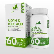 BIOTIN + FOLIC ACID + Оmega 3 (110% + 105% EPA 350 DHA 230 от РСП), NAT 60 капс.